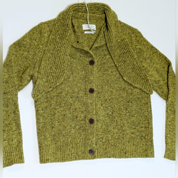 Toast Donegal Wool Tie Neck Cardigan - Picture 6 of 9